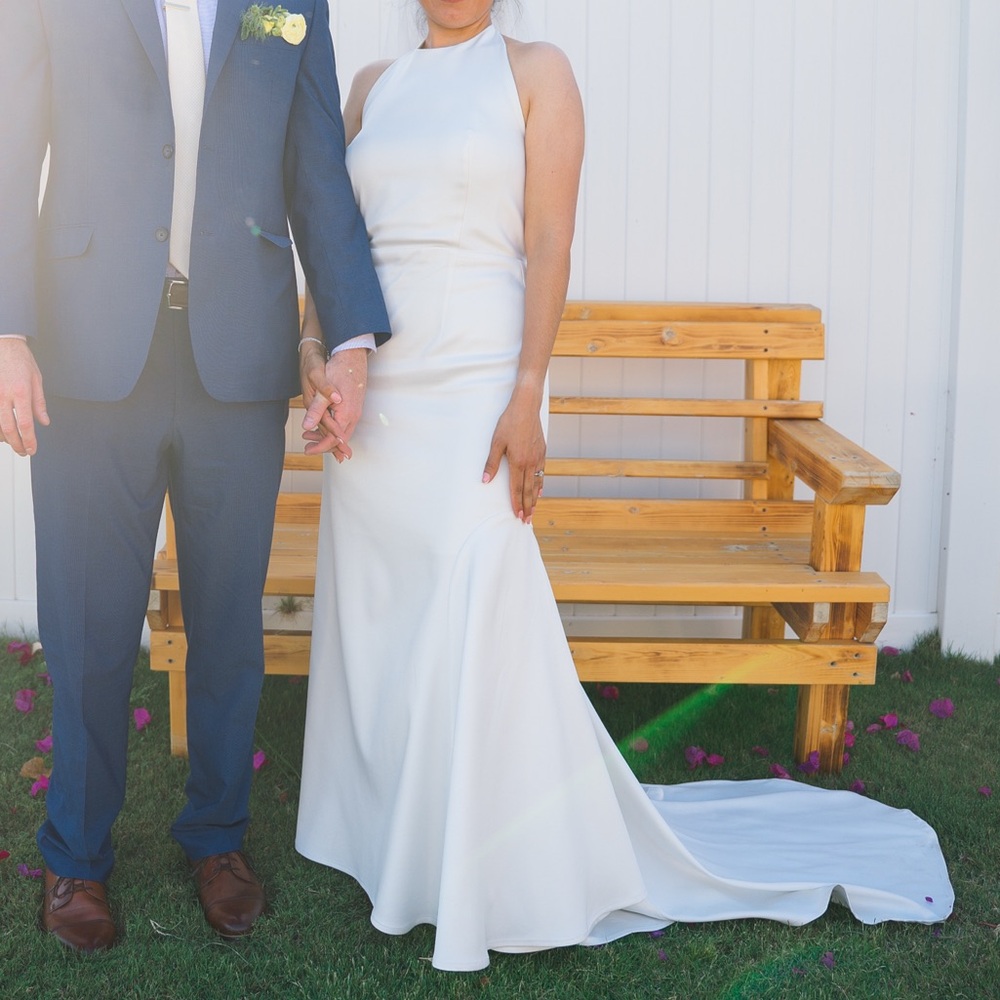 Bronx and Banco Elegant White Wedding Dress